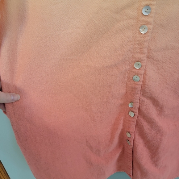Soft Surroundings Dip Dye Ombré Top Womens Size medium Button Front Long Sleeve - Picture 5 of 7